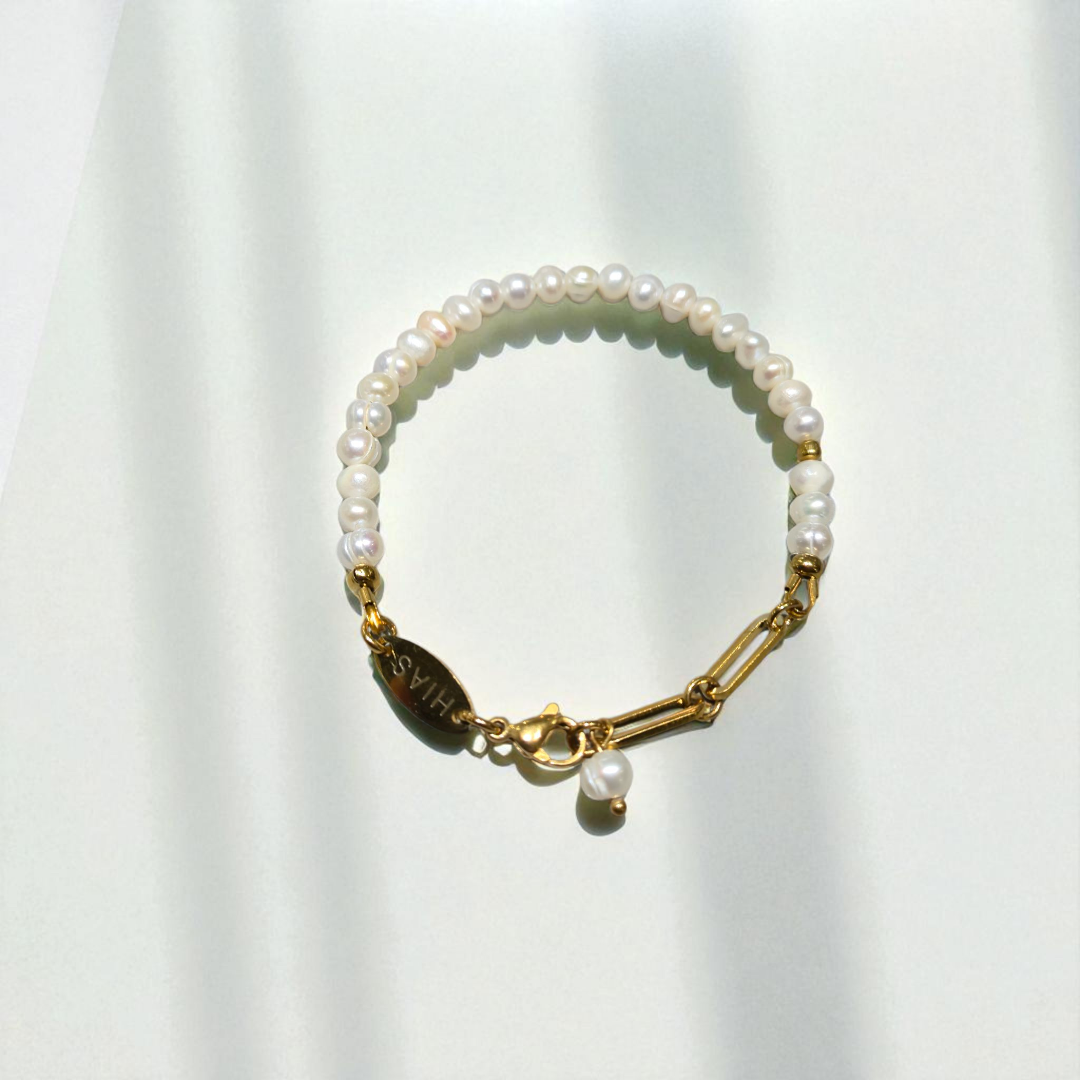 FULL BEADED PEARL BRACELET GOLD