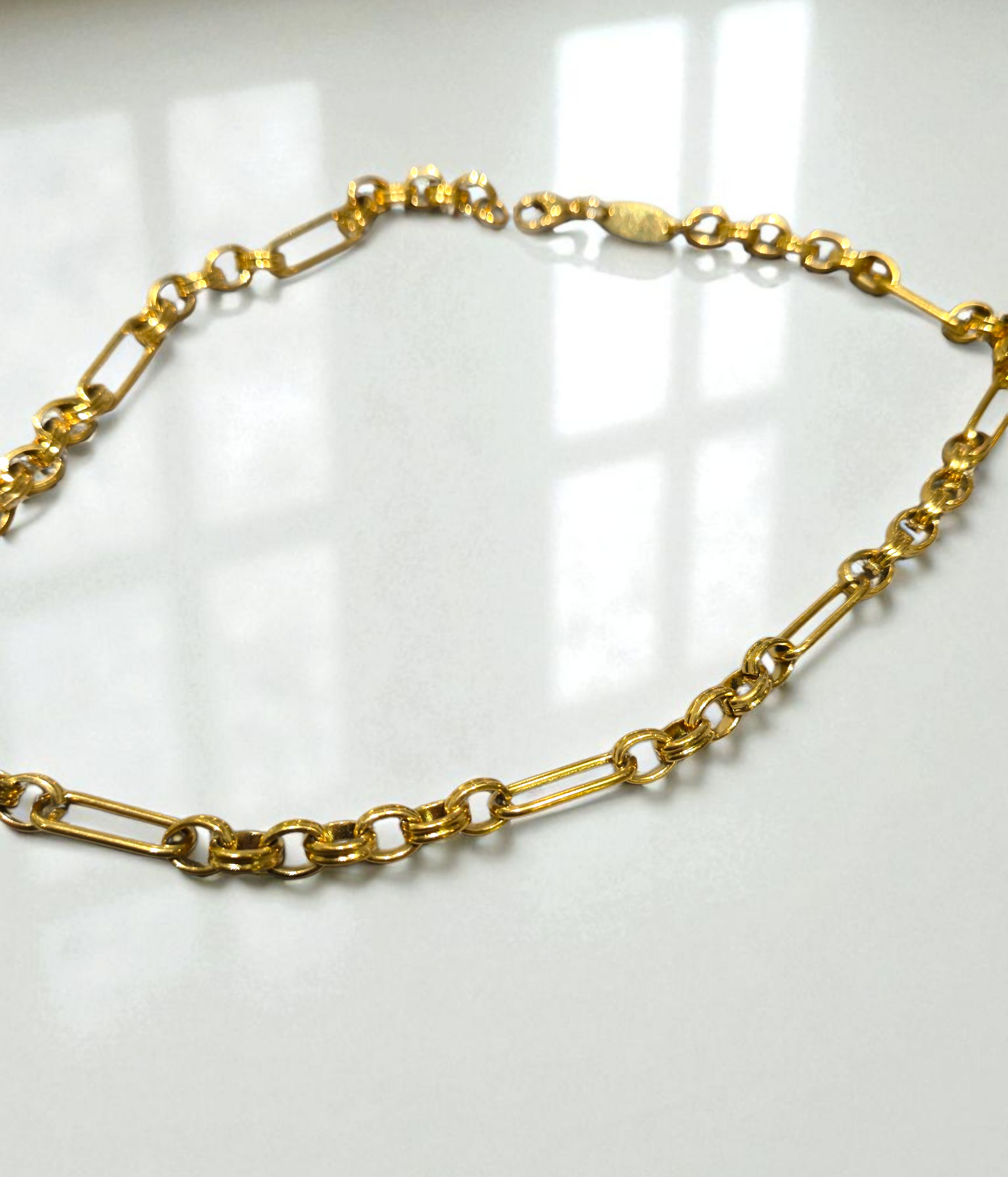 PAPERCLIP TEXTURED NECKLACE GOLD