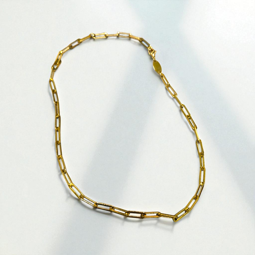 THICK PAPERCLIP NECKLACE GOLD