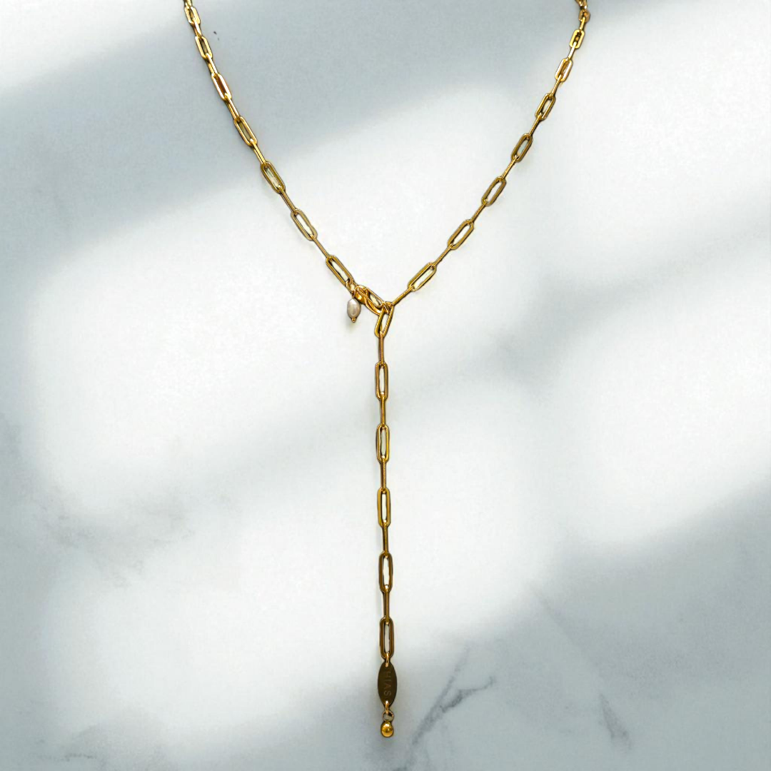 PAPERCLIP LARIAT GOLD