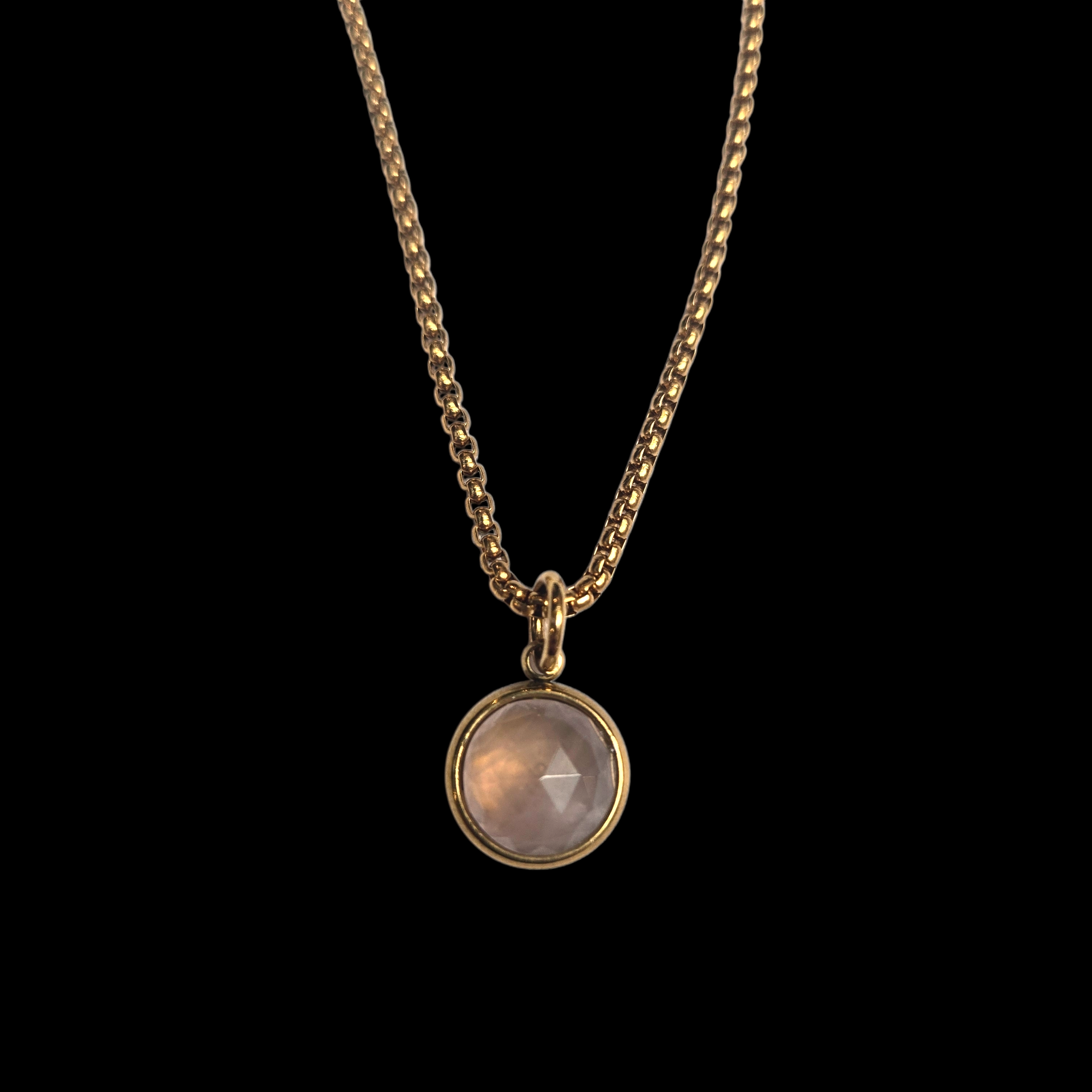 PESONA ROSE QUARTZ NECKLACE GOLD