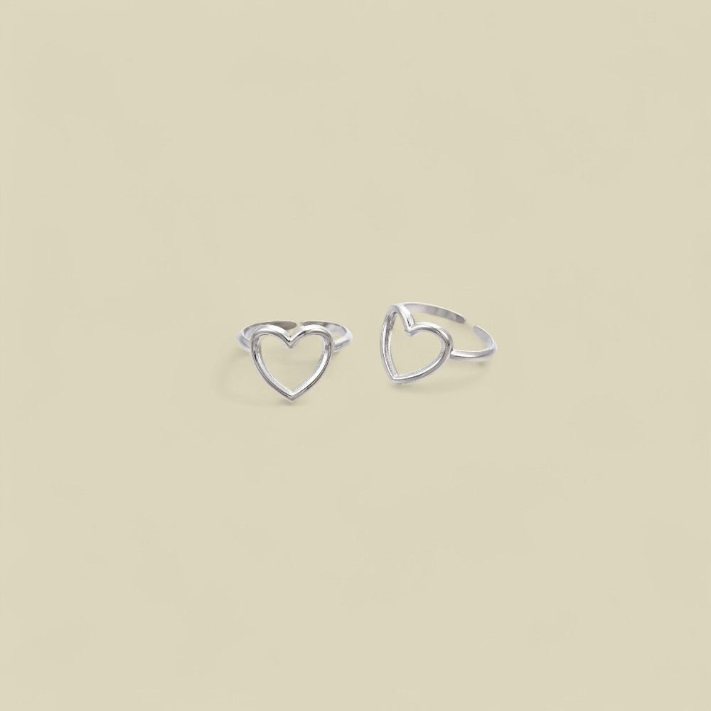HOLLOW LOVE RING SILVER