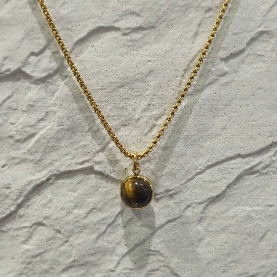 PESONA TIGER EYE NECKLACE GOLD