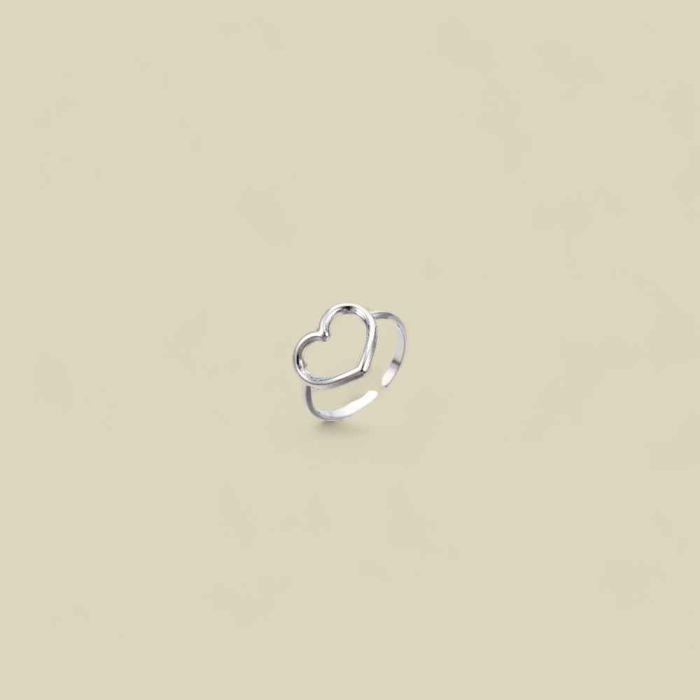 HOLLOW LOVE RING SILVER