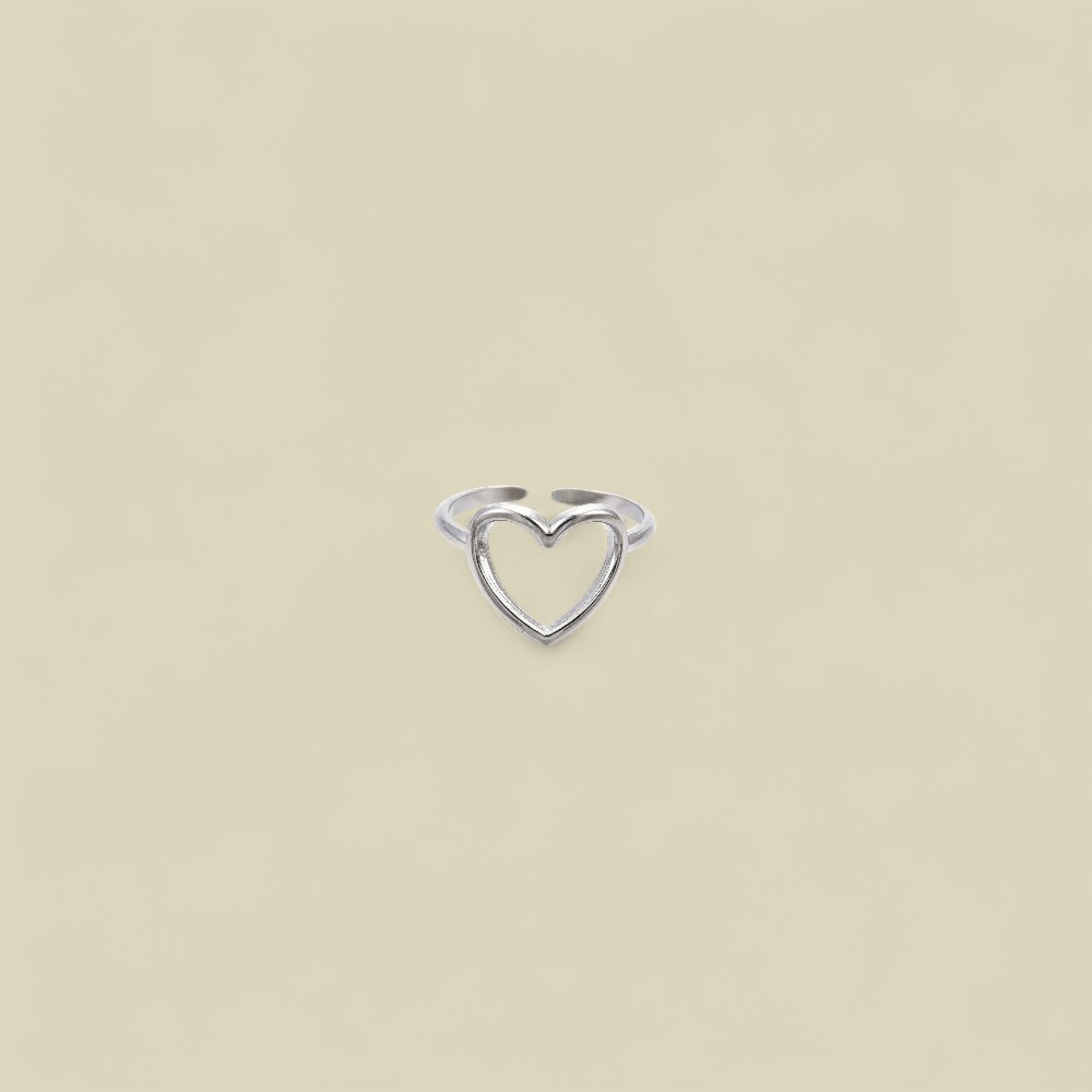 HOLLOW LOVE RING SILVER