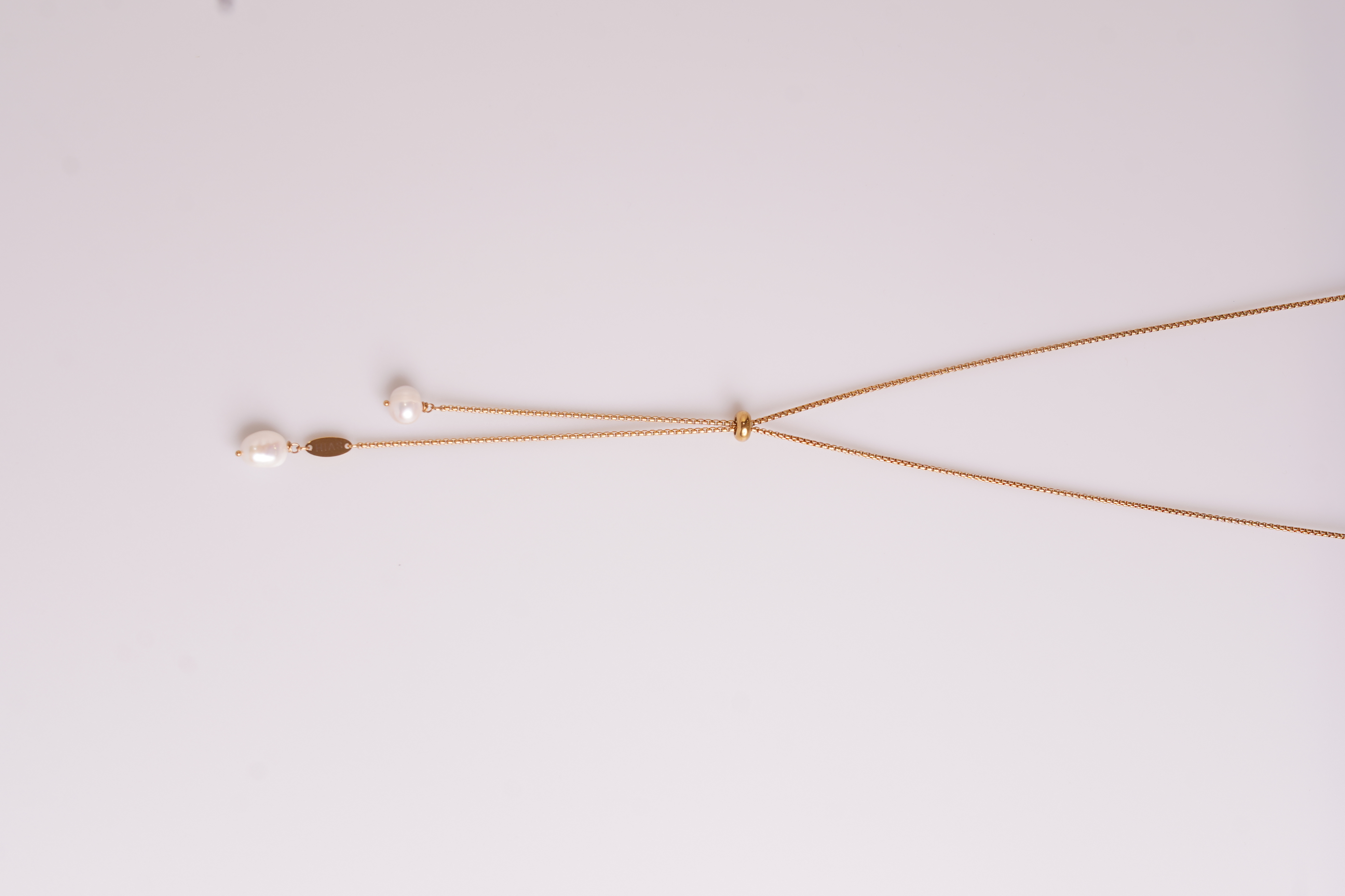 SLIDE NECKLACE GOLD WITH FRESHWATER PEARL