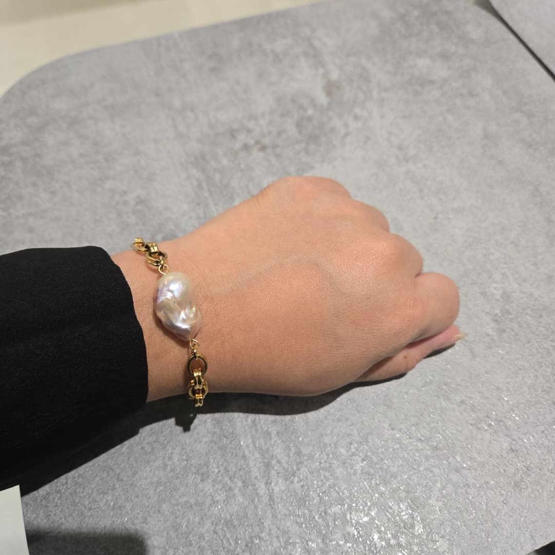 PINK BAROQUE BRACELET GOLD