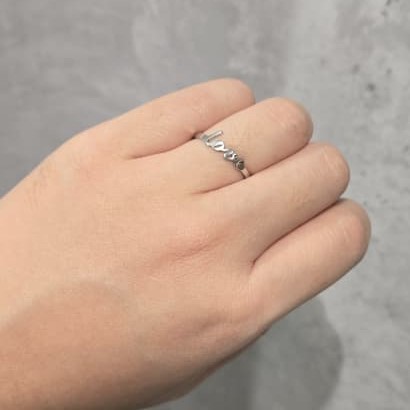DAINTY LOVE RING SILVER (ADJUSTABLE)