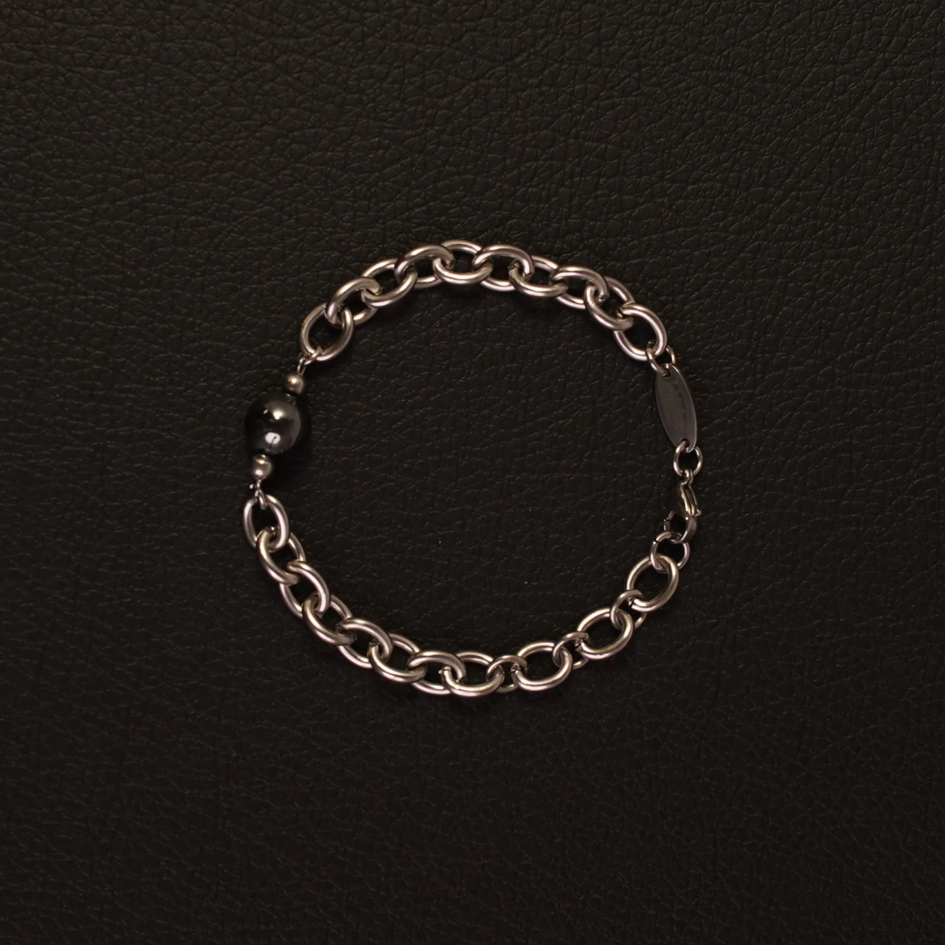 HEMATITE O-LINK BRACELET SILVER