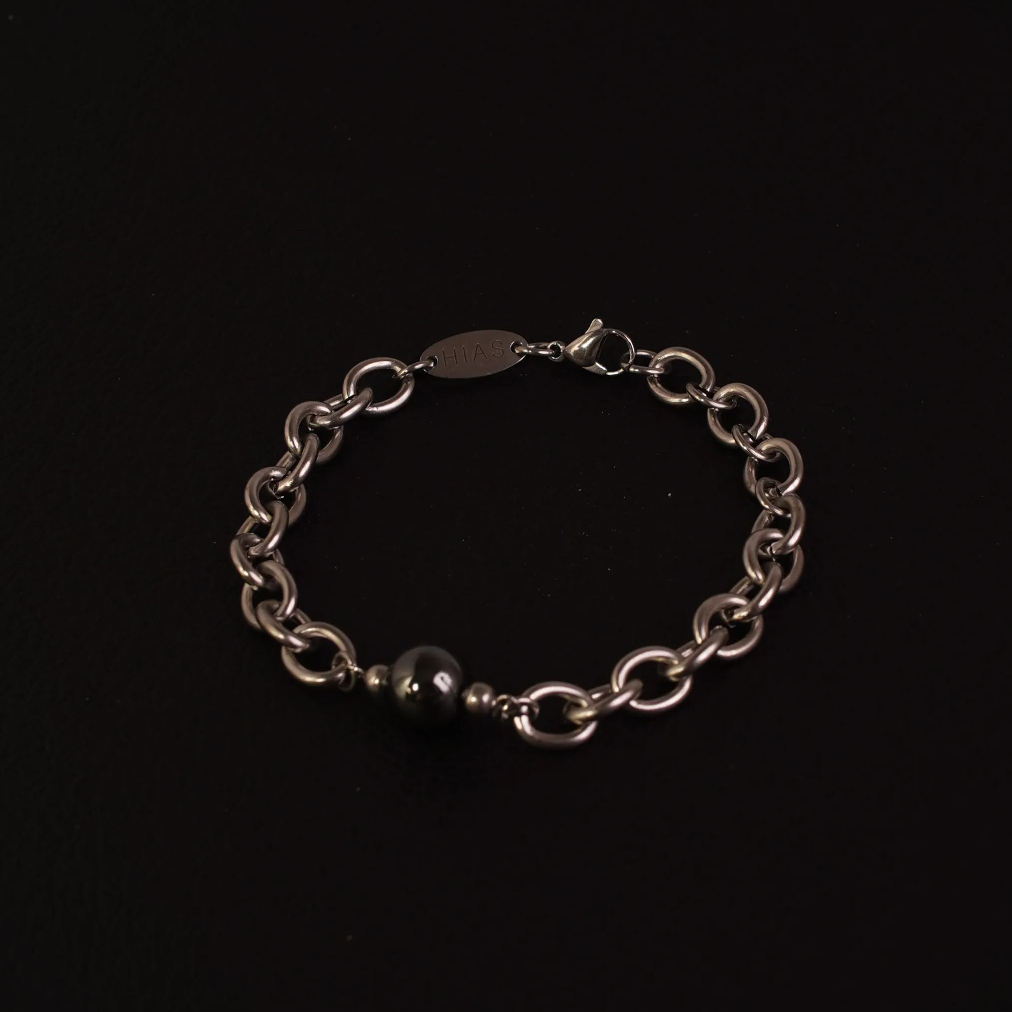 HEMATITE O-LINK BRACELET SILVER