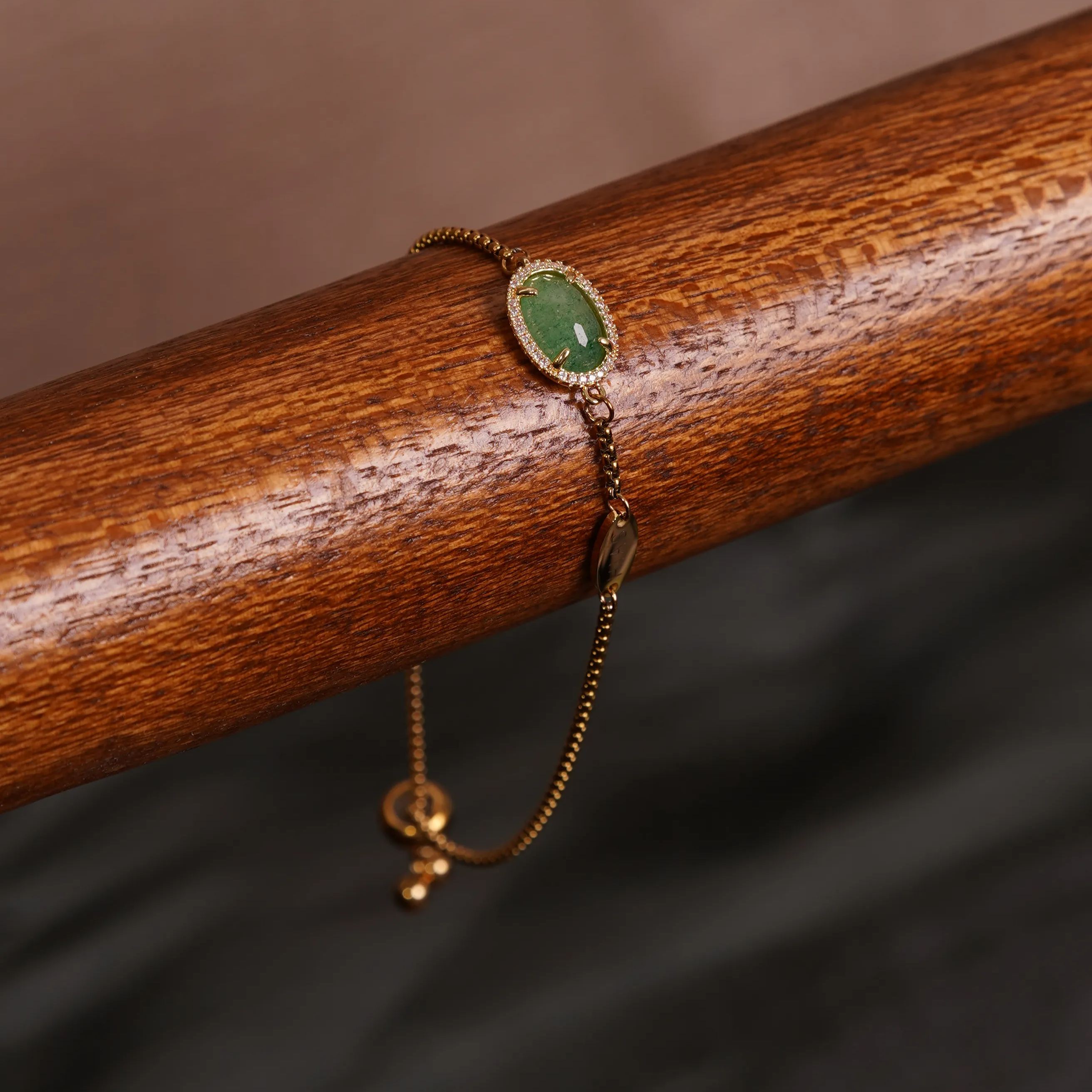 TERINDAH OVAL B AFRICAN JASPER BRACELET GOLD