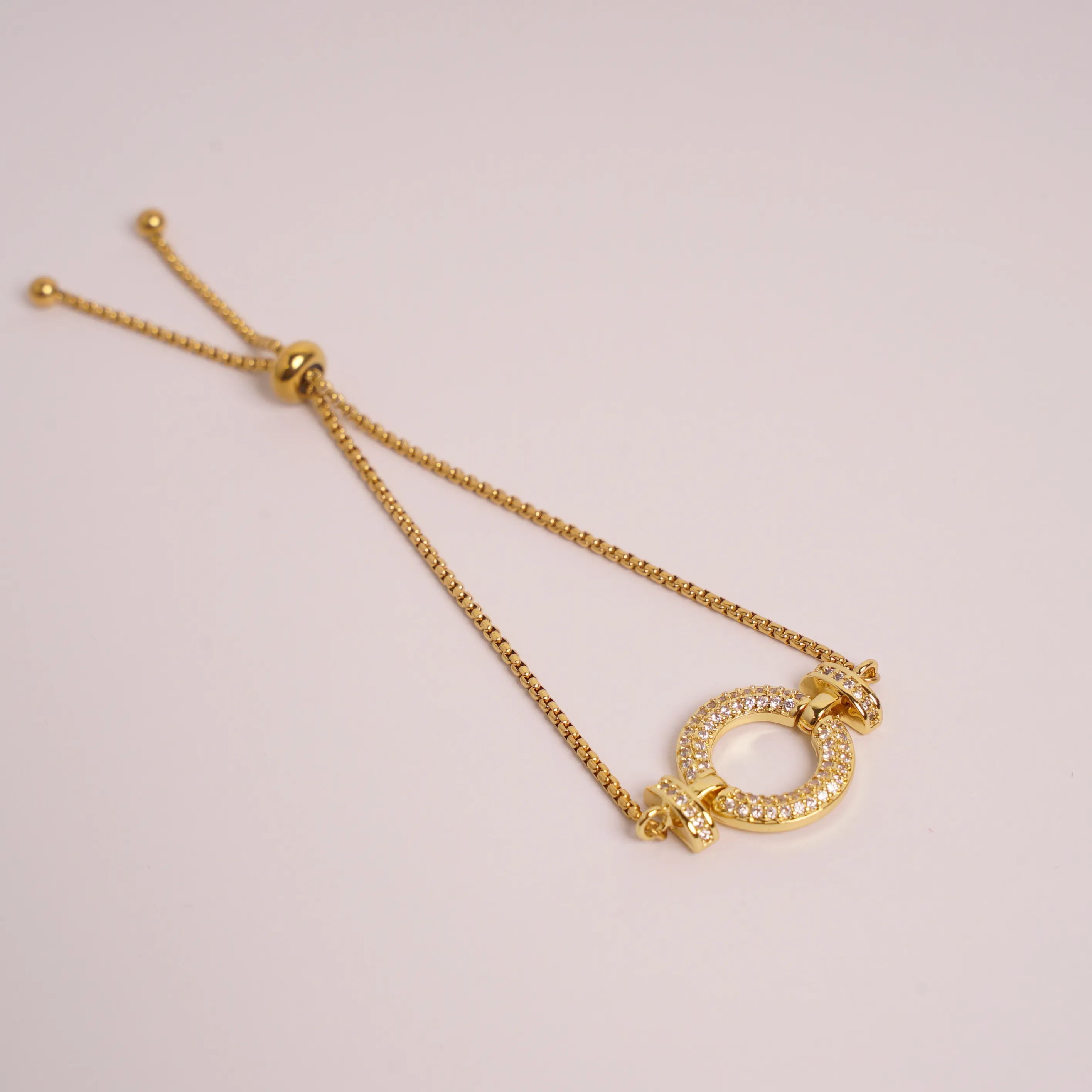 MODERN ZIRCON SLIDE BRACELET GOLD