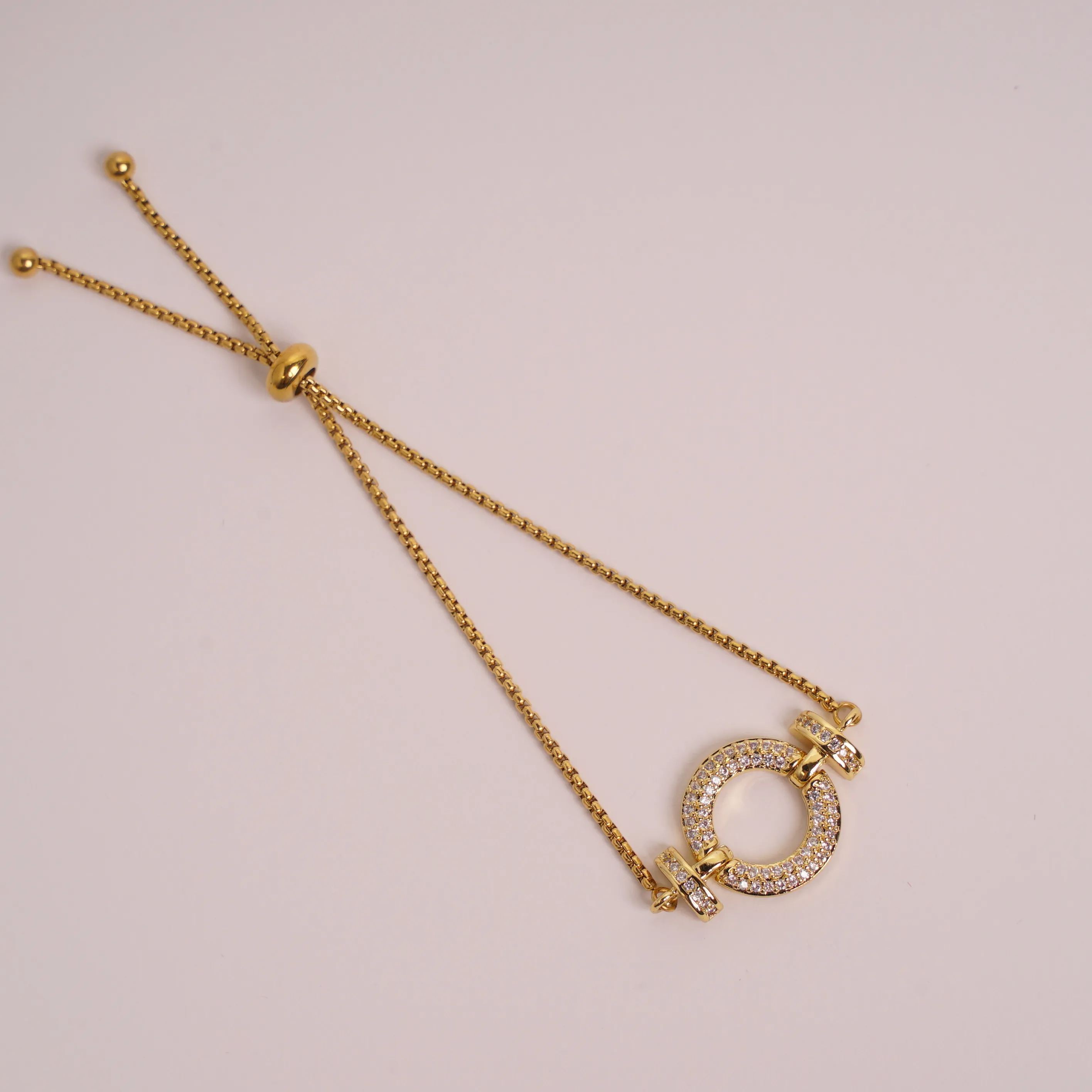 MODERN ZIRCON SLIDE BRACELET GOLD