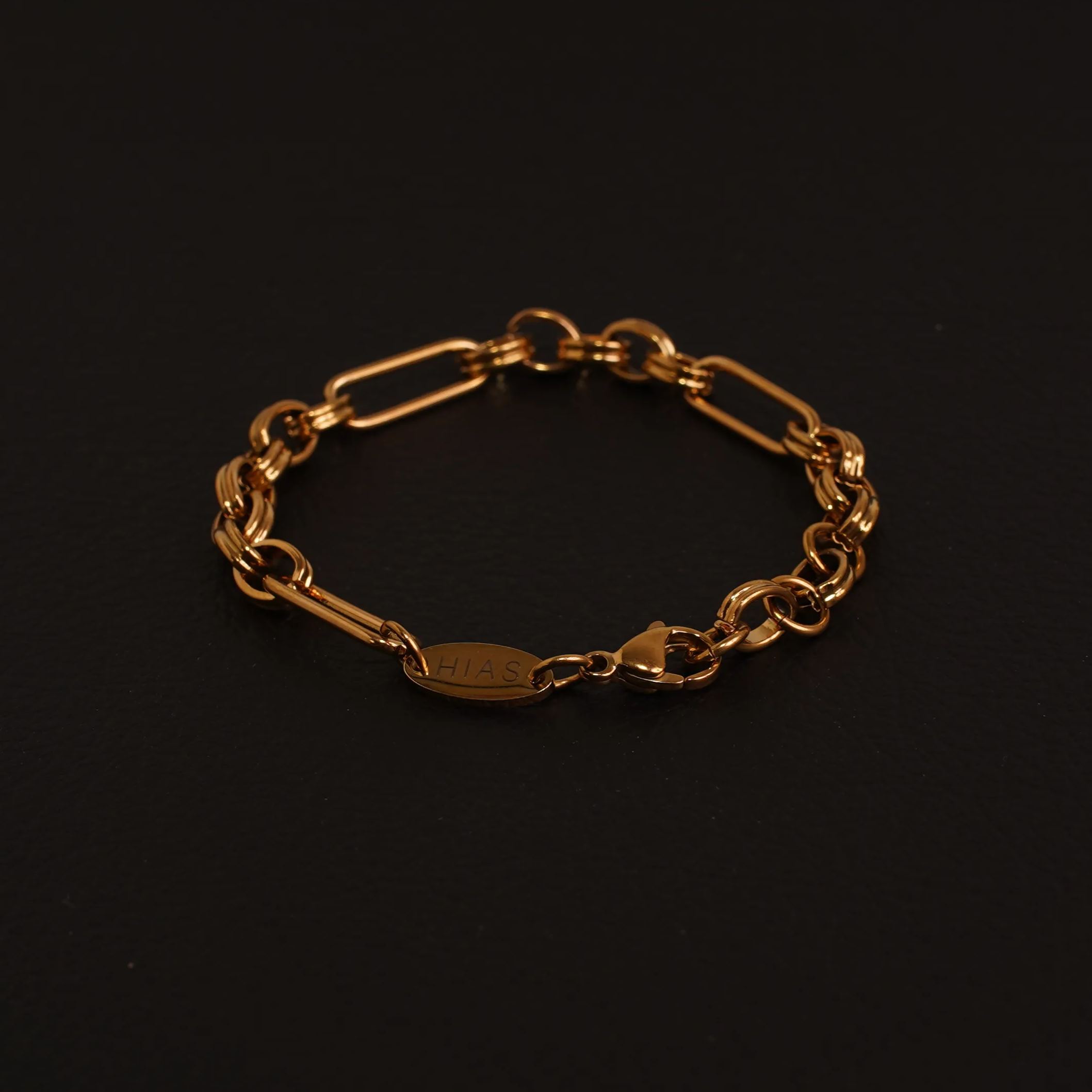 PAPERCLIP TEXTURED BRACELET GOLD