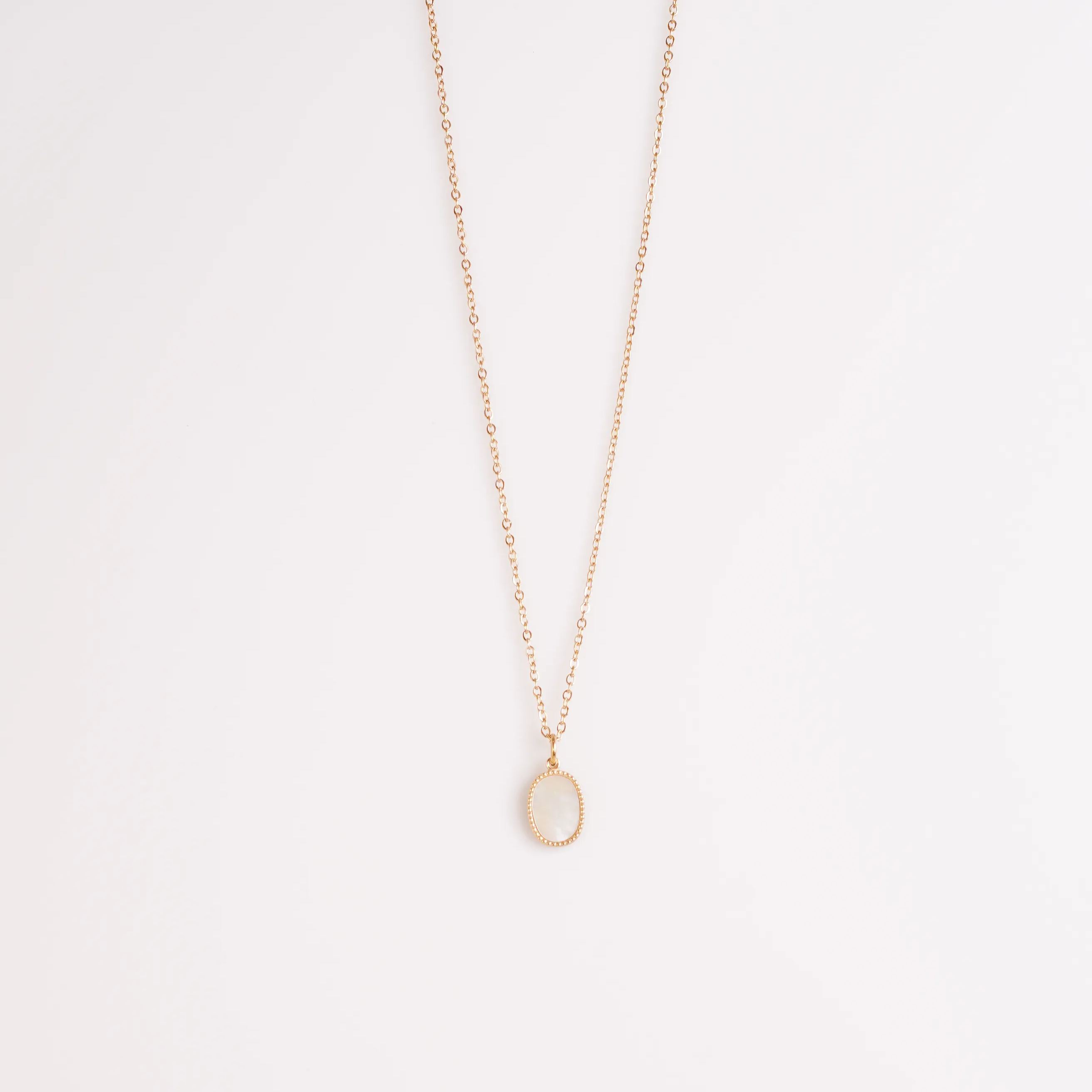 [Copy]ROUND MOTHER OF PEARL NECKLACE GOLD