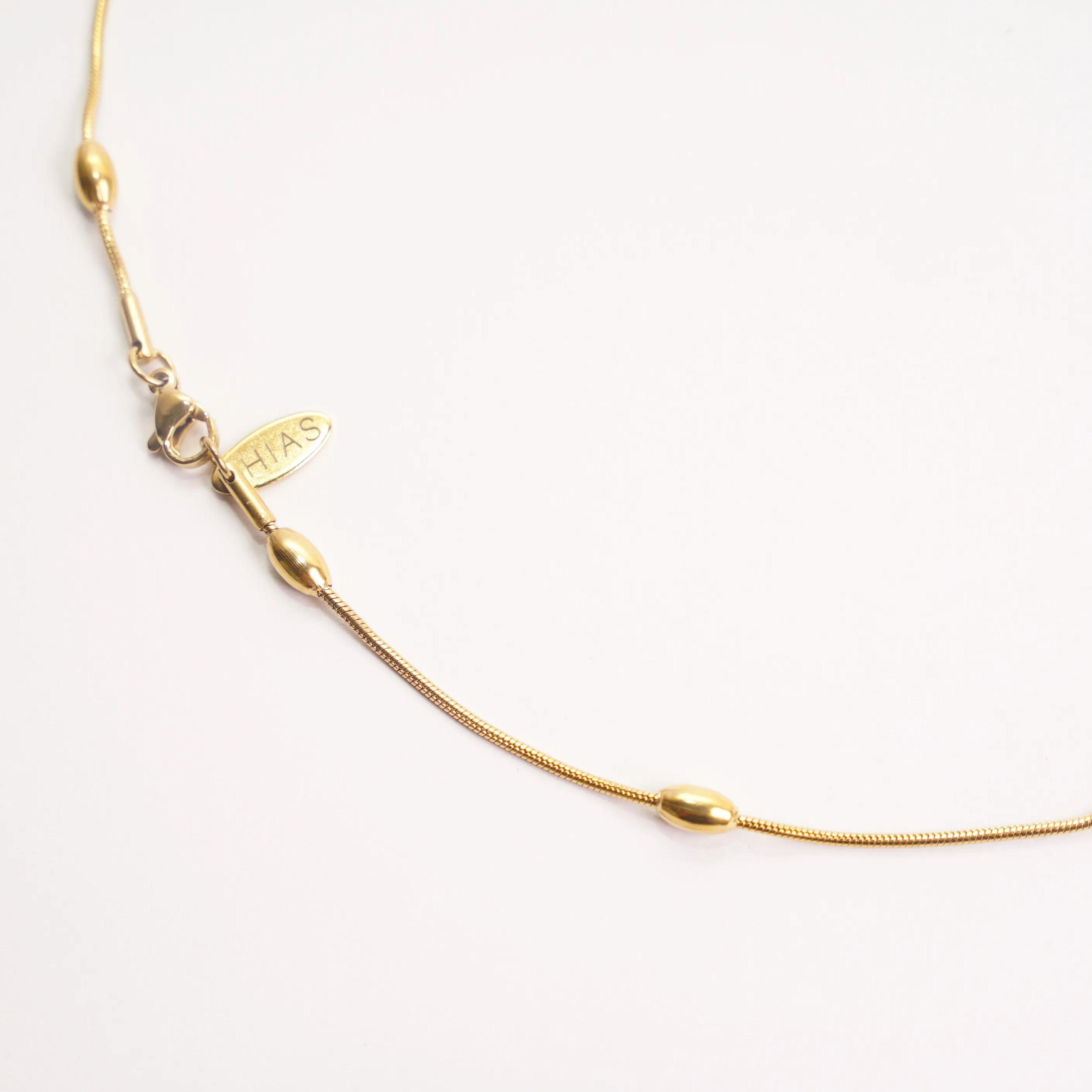 OVAL BEAD NECKLACE GOLD