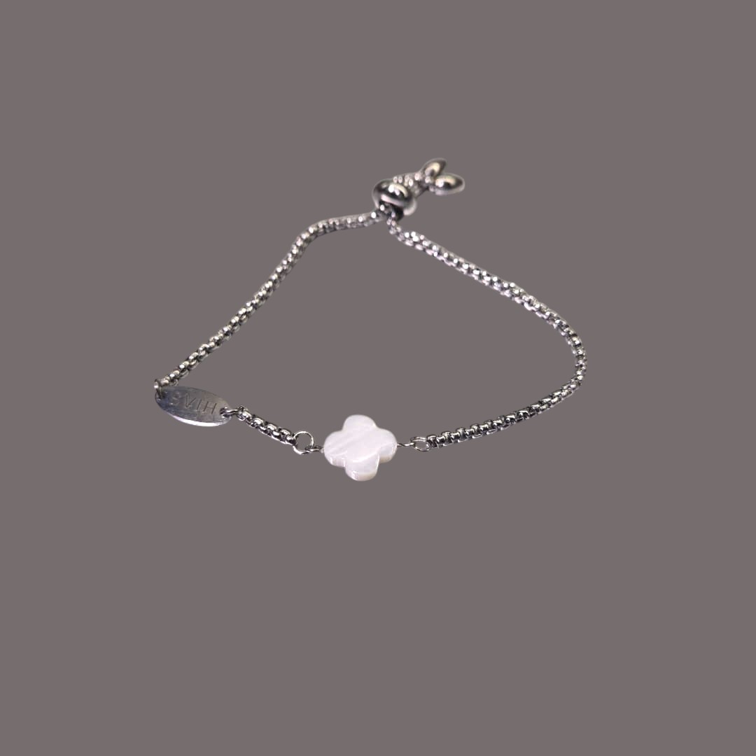 CLOVER SHELL PEARL BRACELET SILVER