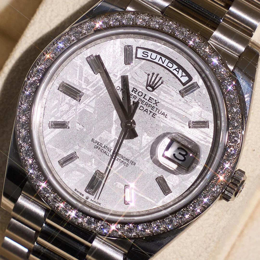 当日出荷 ロレックス ROLEX Day-Date 40(デイデイト) 40 | オイスター、40 mm、ホワイトゴールド、ダイヤモンド  リファレンス 228349RBR-0040