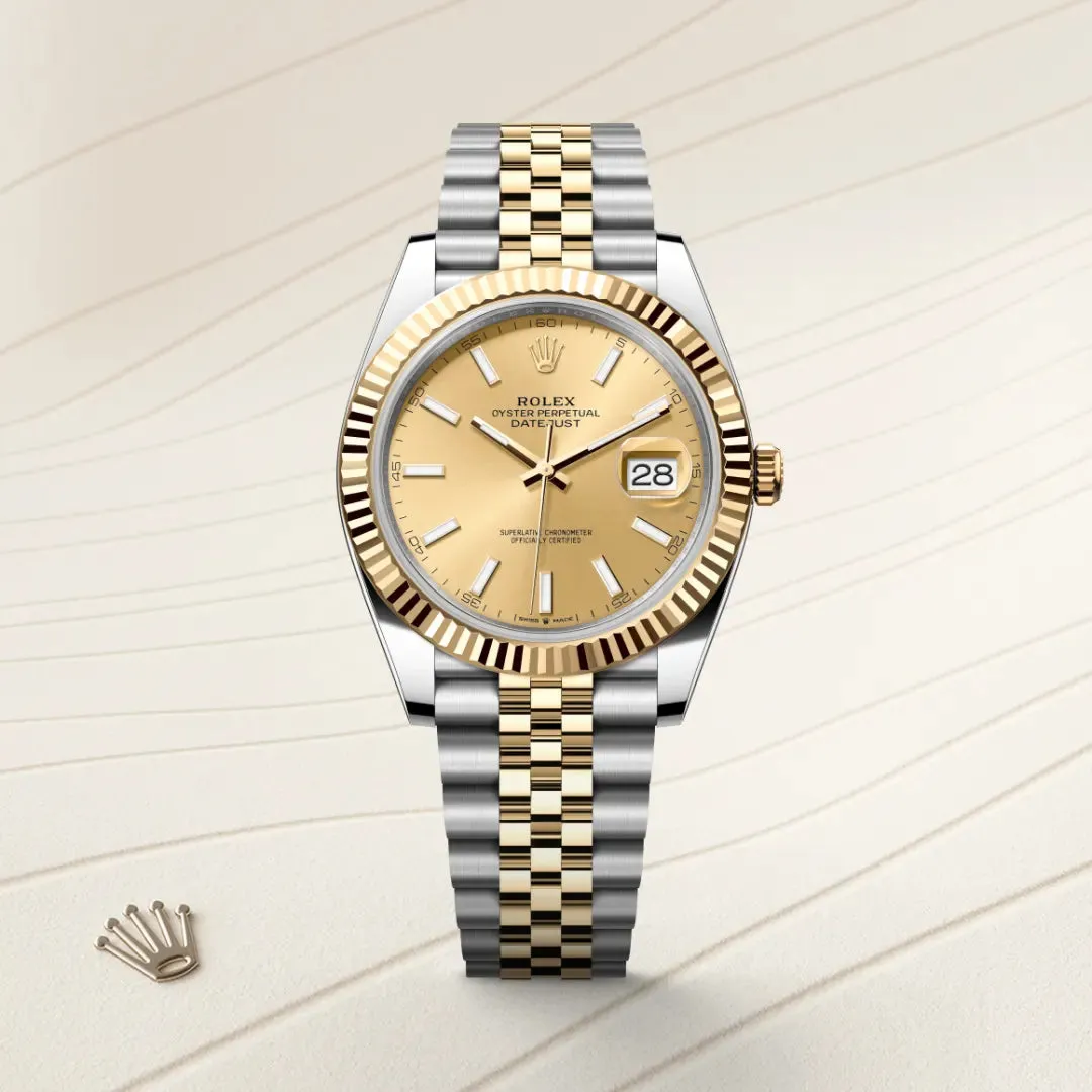 Rolex デイトジャスト 41 オイスター、41 mm、オイスタースチール＆イエローゴールド