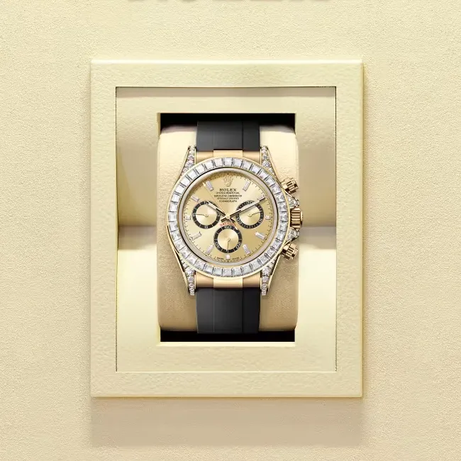 コスモグラフ デイトナ | オイスター、40 mm、イエローゴールド、ダイヤモンド リファレンス 126538TBR-0004