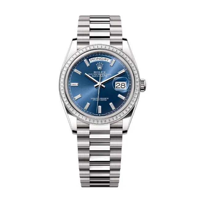デイデイト 36 | オイスター、36 mm、ホワイトゴールド、ダイヤモンド リファレンス 128399TBR-0027