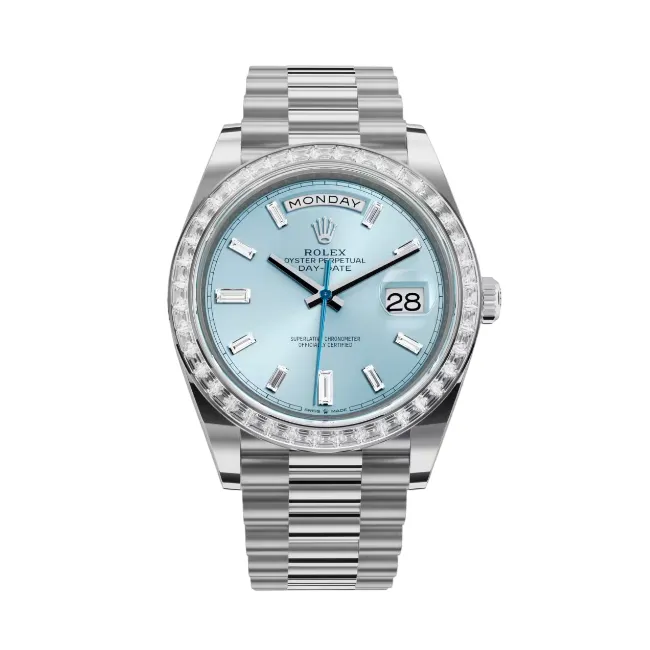 デイデイト 40 | オイスター、40 mm、プラチナ、ダイヤモンド リファレンス 228396TBR-0002