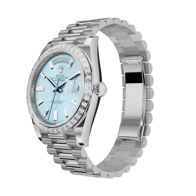 デイデイト 40 | オイスター、40 mm、プラチナ、ダイヤモンド リファレンス 228396TBR-0002