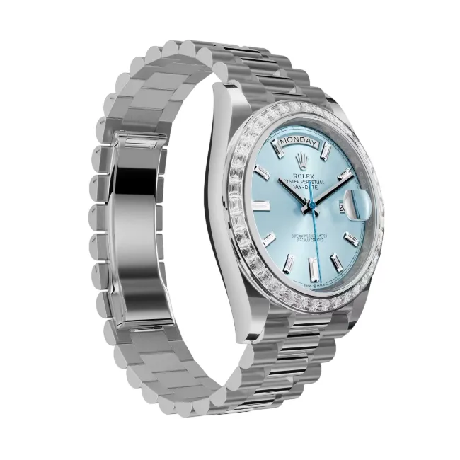デイデイト 40 | オイスター、40 mm、プラチナ、ダイヤモンド リファレンス 228396TBR-0002