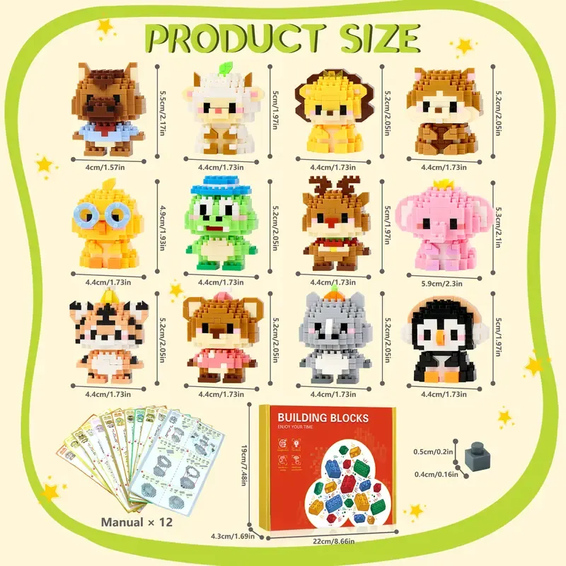 12/24 Days Christmas Advent Calendar Mini Building Blocks Cute Christmas Creative Gift