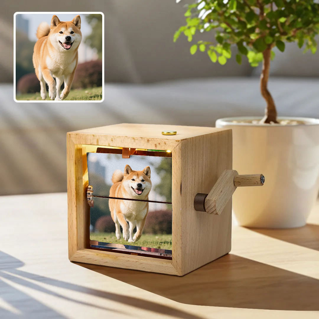 Custom Hand-crank Animation Machine Photo Flipbook Box Interesting Gifts for Pet Lovers
