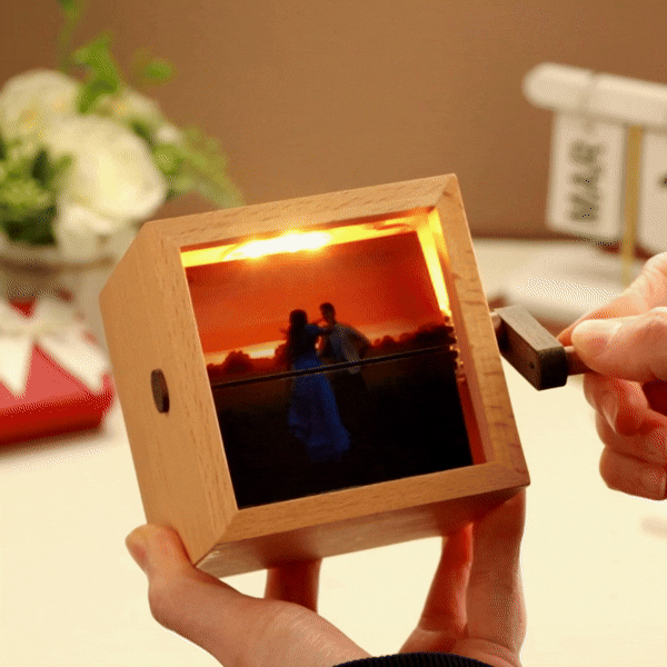 Hand-crank Animation Machine Custom Photo Flipbook Frame Hand-cranked Flipbook Box Supports Custom Video Upload Gifts for Couples