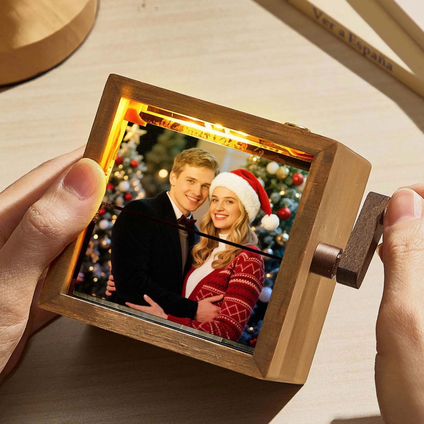 Hand-crank Animation Machine Custom Photo Flipbook Box Christmas Gift