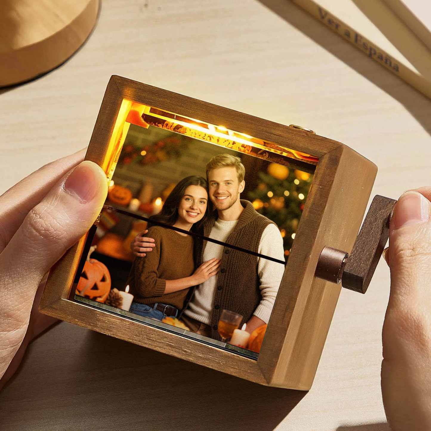 Custom Video Upload Hand-crank Animation Machine Custom Photo Flipbook Frame Hand-cranked Flipbook Box Thanksgiving Gifts