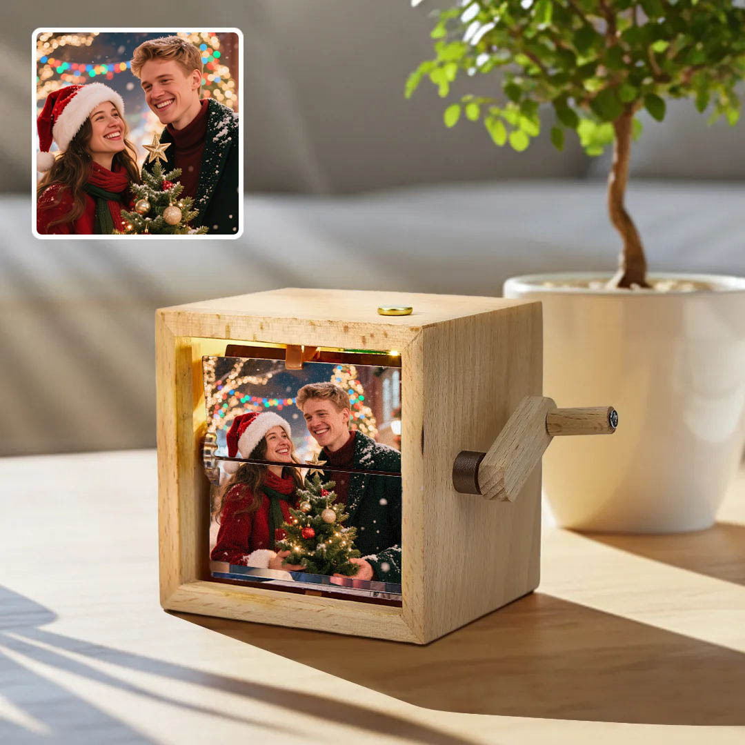 Hand-crank Animation Machine Custom Photo Flipbook Box Christmas Gift