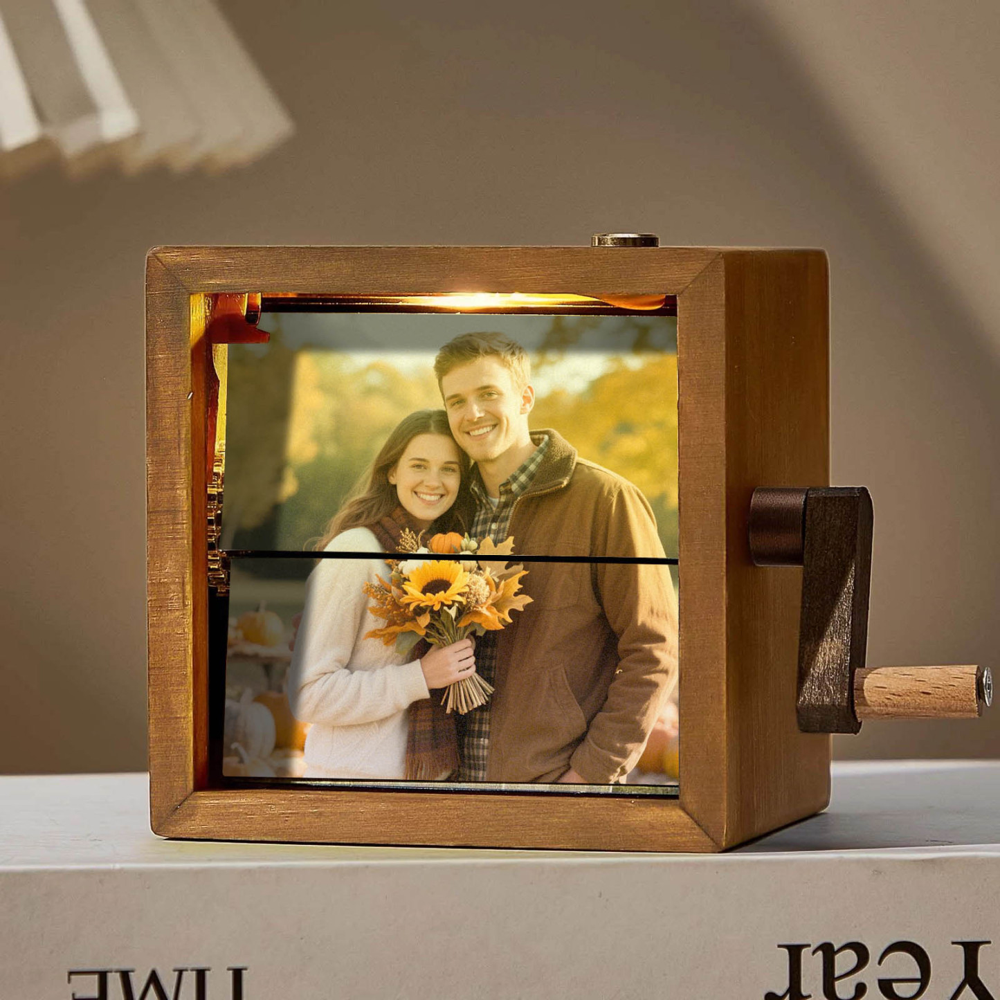 Custom Video Upload Hand-crank Animation Machine Custom Photo Flipbook Frame Hand-cranked Flipbook Box Thanksgiving Gifts