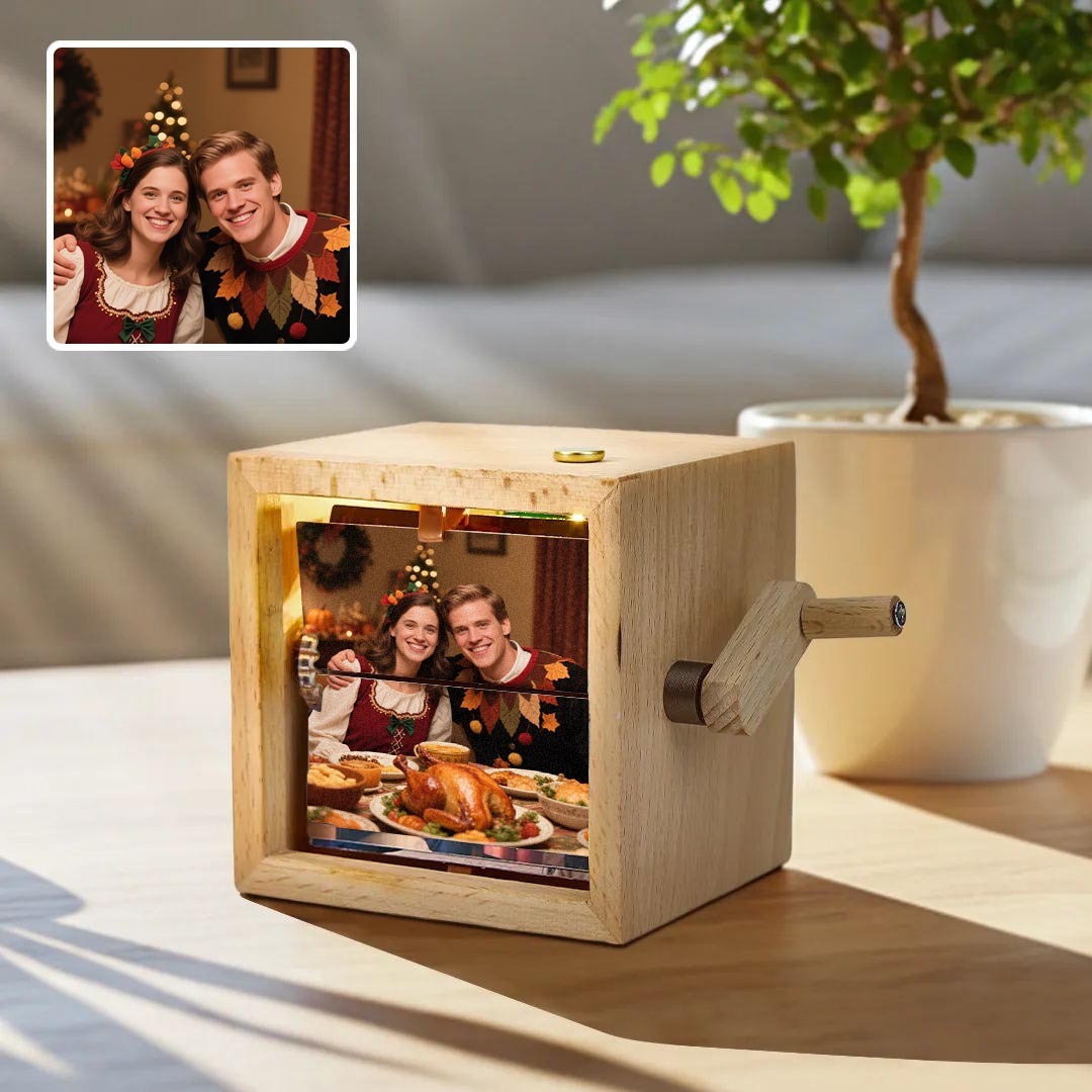 Custom Video Upload Hand-crank Animation Machine Custom Photo Flipbook Frame Hand-cranked Flipbook Box Thanksgiving Gifts