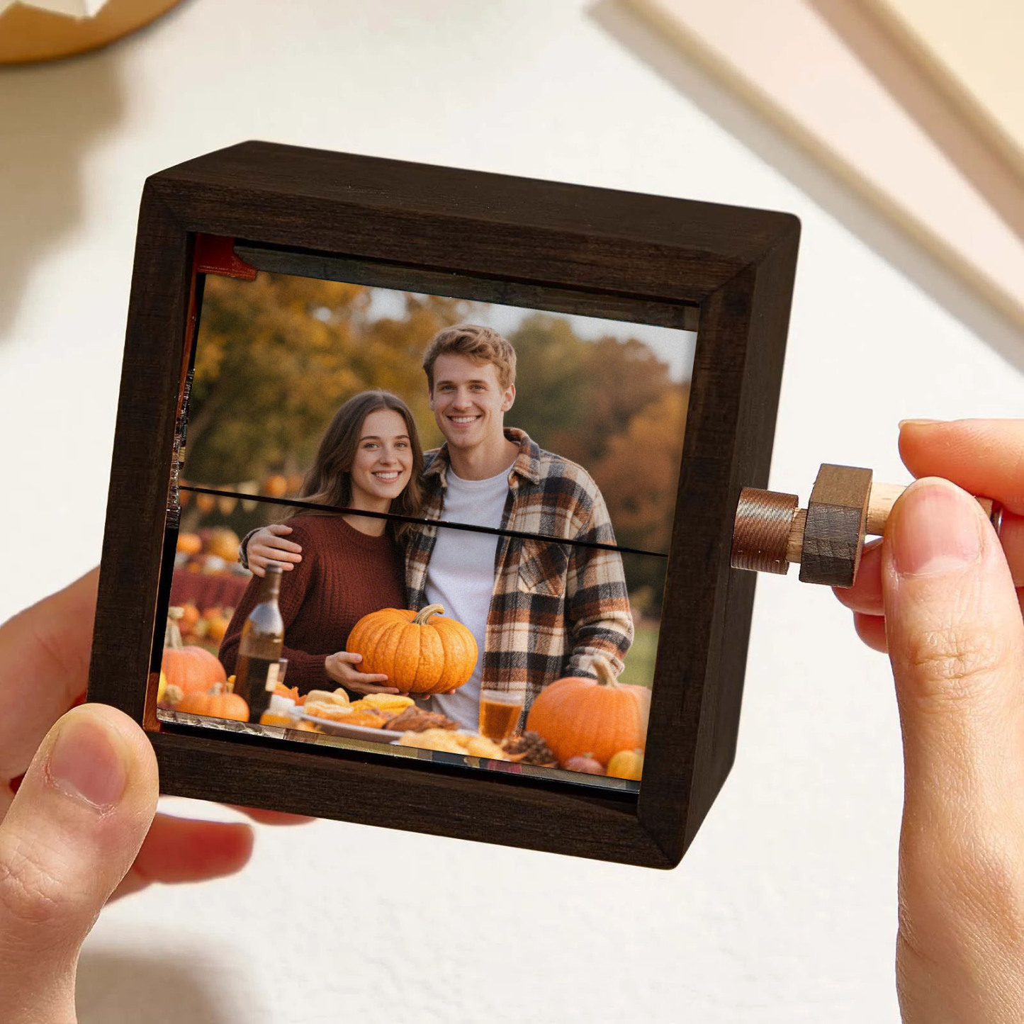 Custom Video Upload Hand-crank Animation Machine Custom Photo Flipbook Frame Hand-cranked Flipbook Box Thanksgiving Gifts