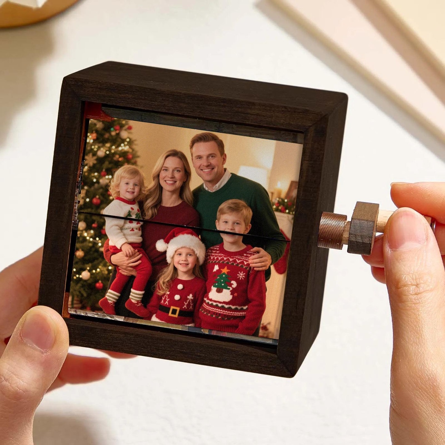 Hand-crank Animation Machine Custom Photo Flipbook Box Christmas Gift