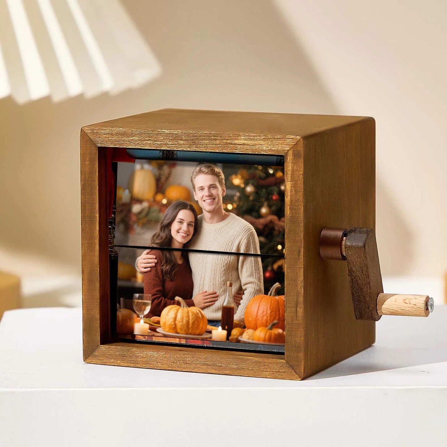 Custom Video Upload Hand-crank Animation Machine Custom Photo Flipbook Frame Hand-cranked Flipbook Box Thanksgiving Gifts