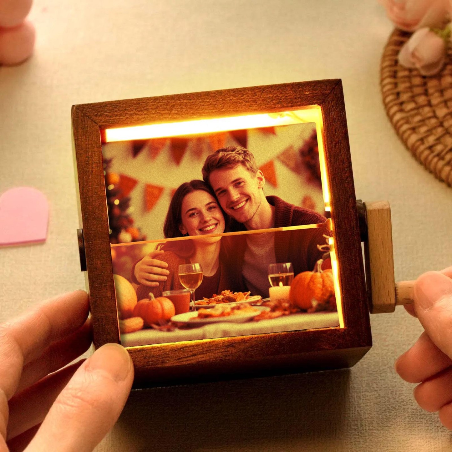 Custom Video Upload Hand-crank Animation Machine Custom Photo Flipbook Frame Hand-cranked Flipbook Box Thanksgiving Gifts