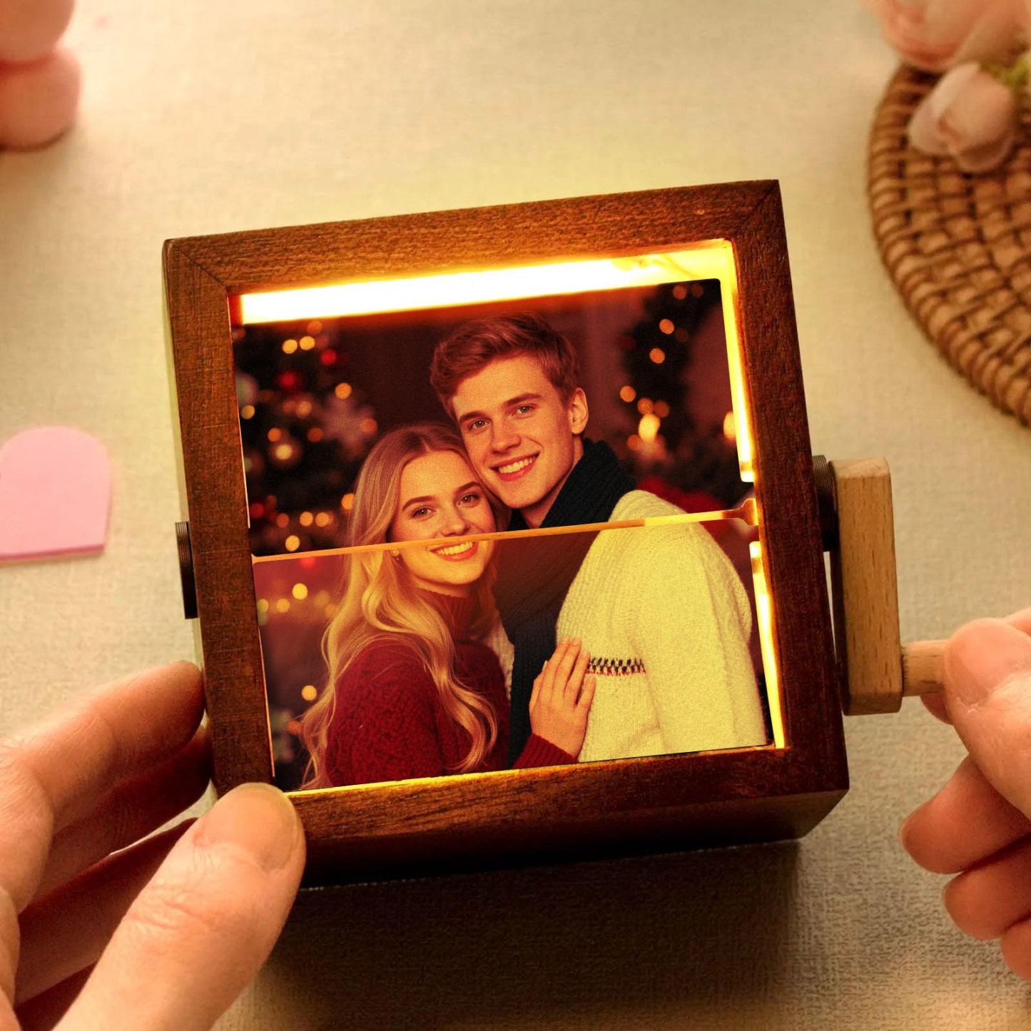 Hand-crank Animation Machine Custom Photo Flipbook Box Christmas Gift