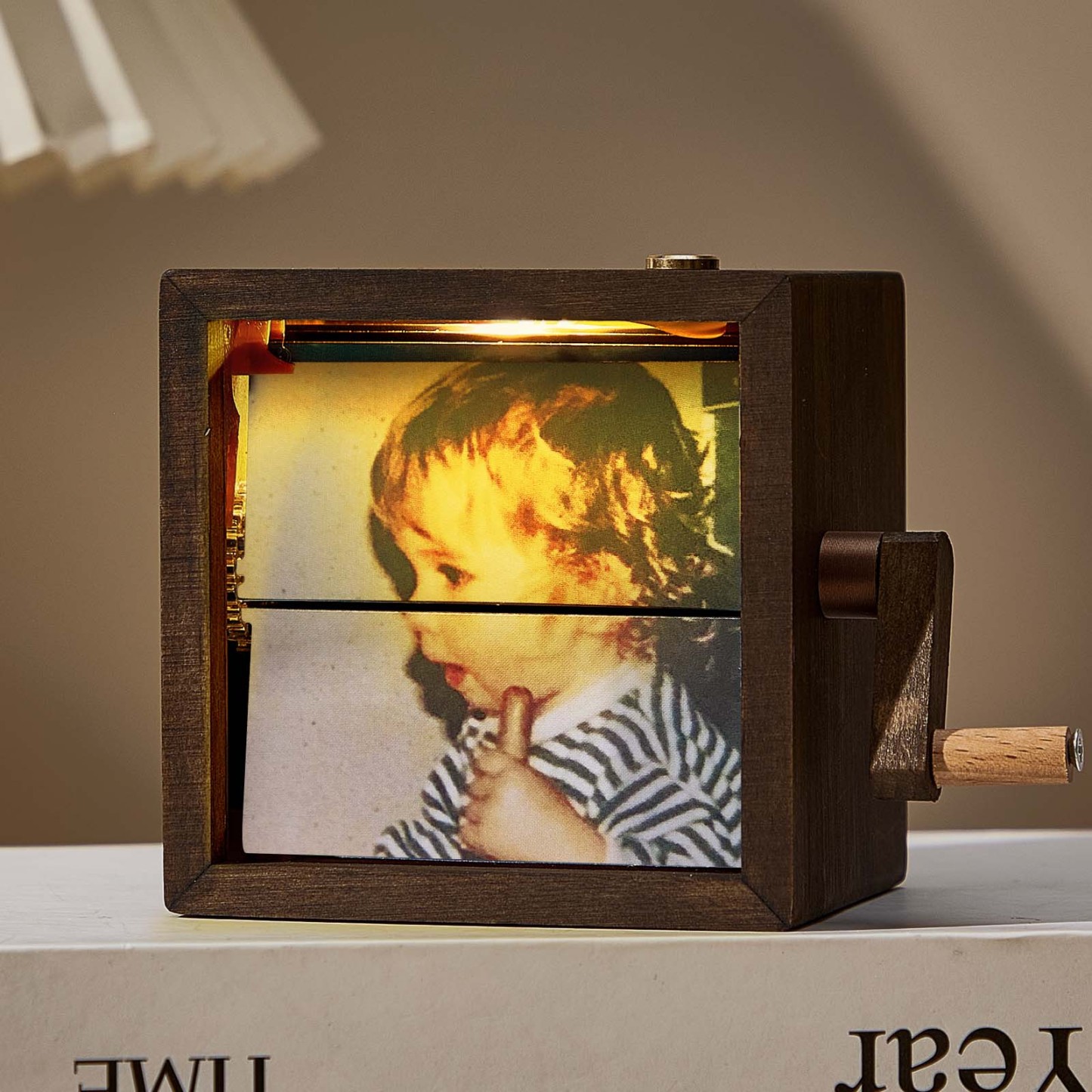 Custom Photo Flipbook Frame Animation Machine Mechanical Hand-cranked Photo Album Baby Photo Cube Frame Baby's Firsts