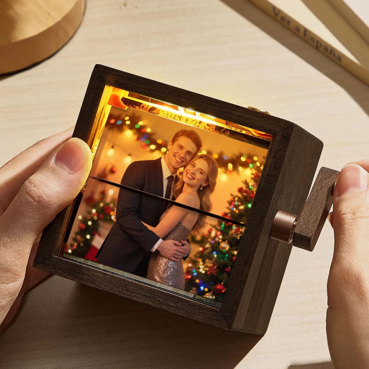 Hand-crank Animation Machine Custom Photo Flipbook Box Christmas Gift