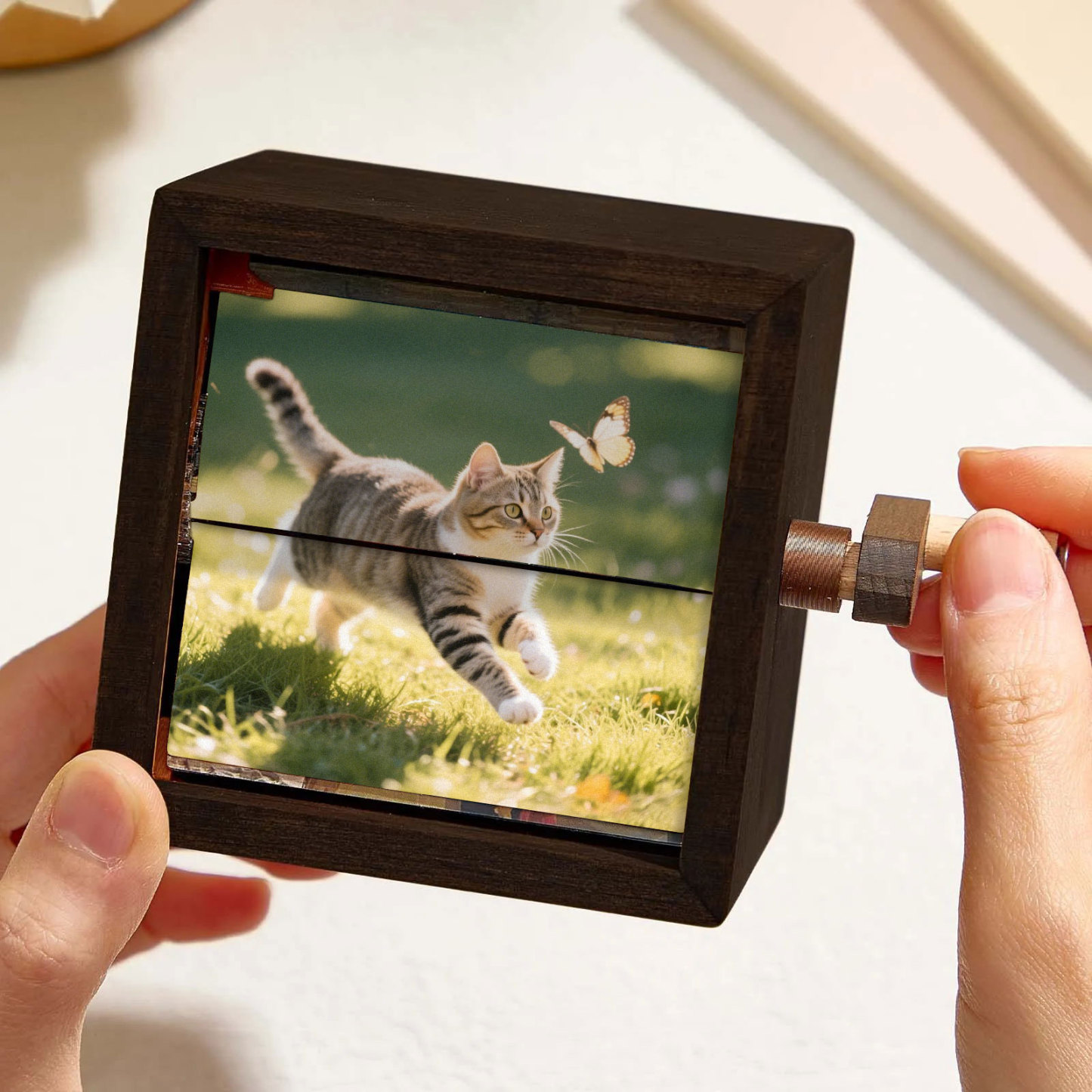 Custom Hand-crank Animation Machine Photo Flipbook Box Interesting Gifts for Pet Lovers