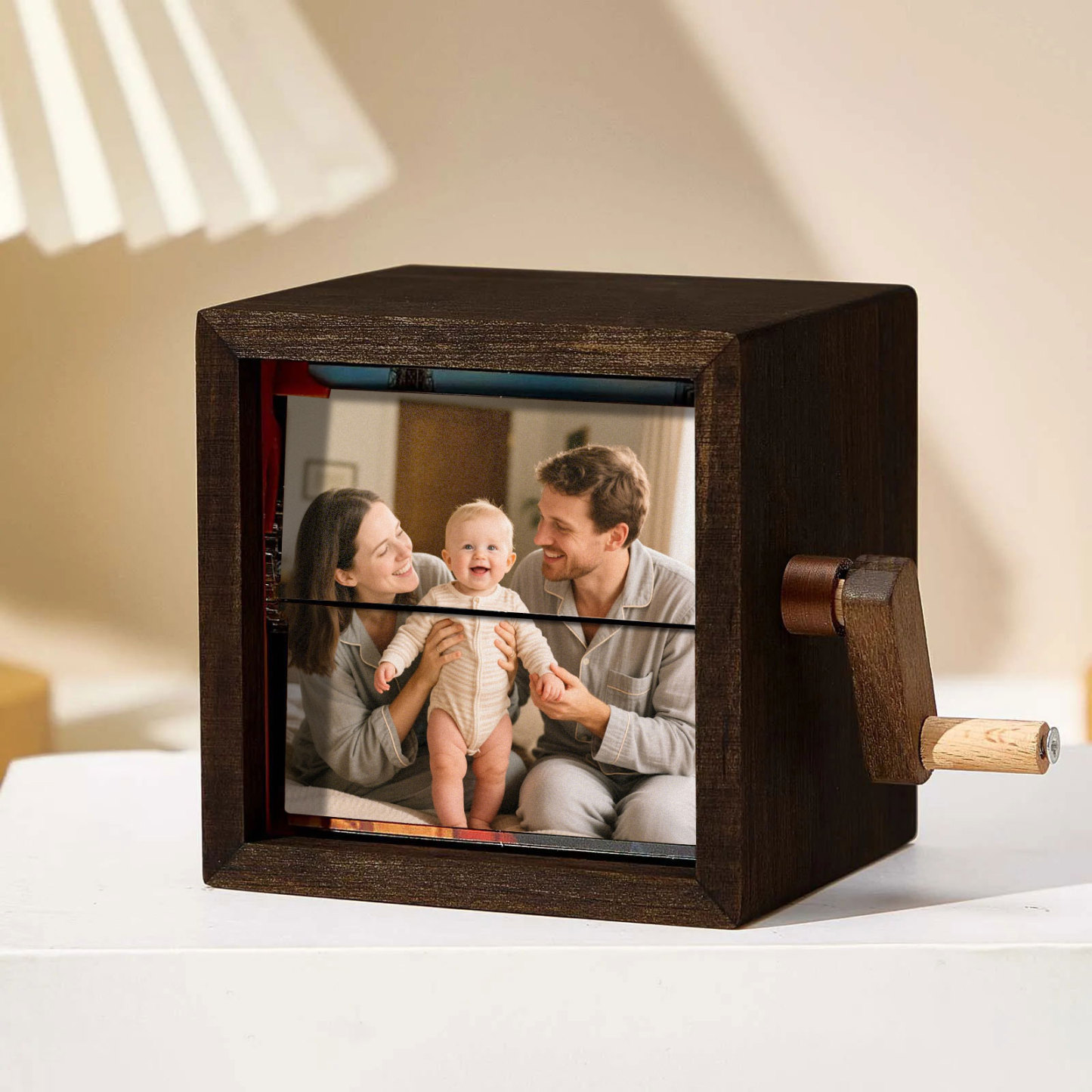 Custom Photo Flipbook Frame Animation Machine Mechanical Hand-cranked Photo Album with Light Unique Valentine's Day Gifts