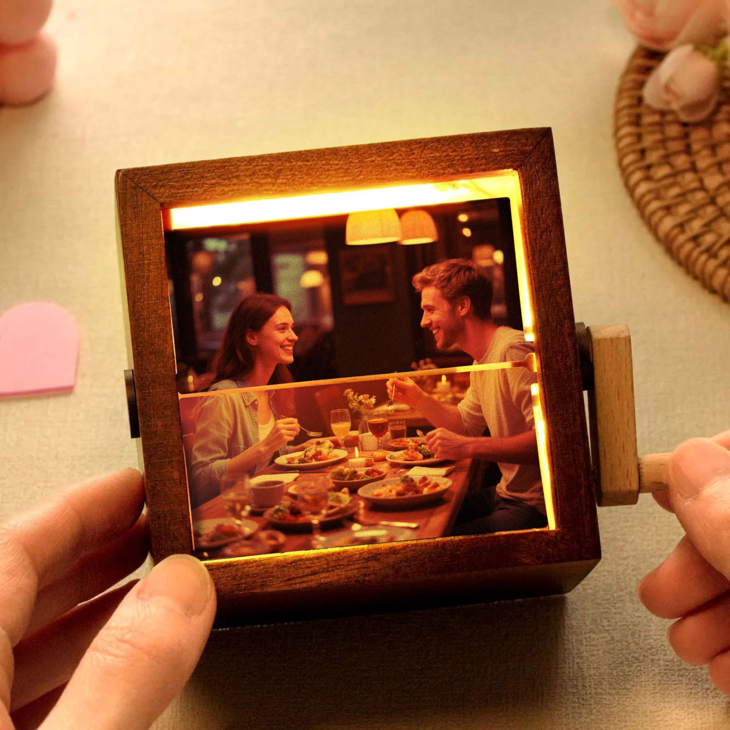 Hand-crank Animation Machine Custom Photo Flipbook Box Home Decorations Anniversary Gifts