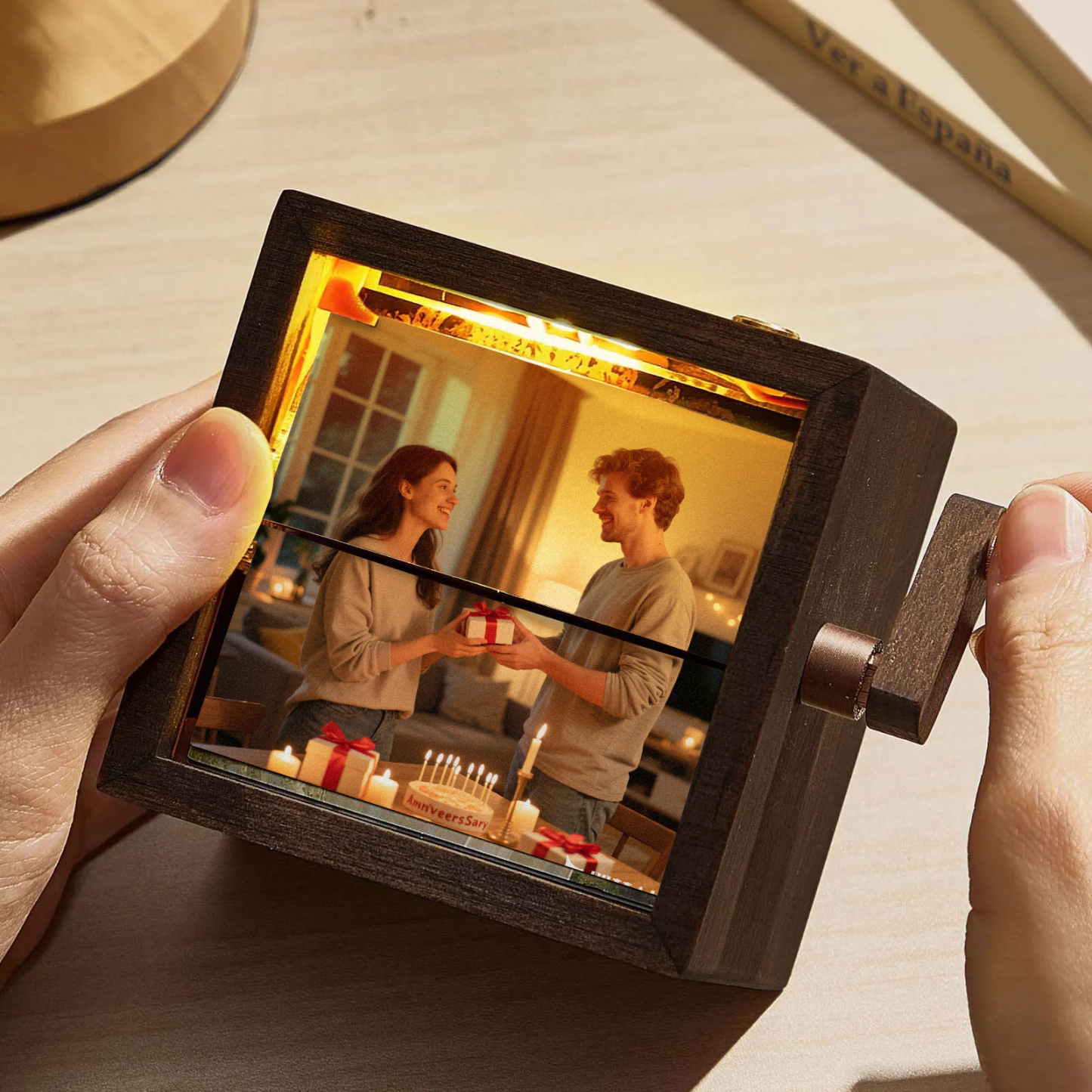 Hand-crank Animation Machine Custom Photo Flipbook Box Home Decorations Anniversary Gifts