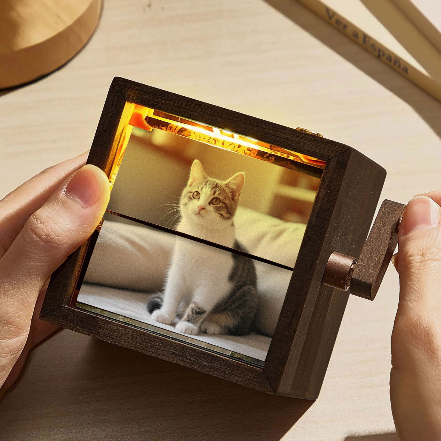 Custom Hand-crank Animation Machine Photo Flipbook Box Interesting Gifts for Pet Lovers
