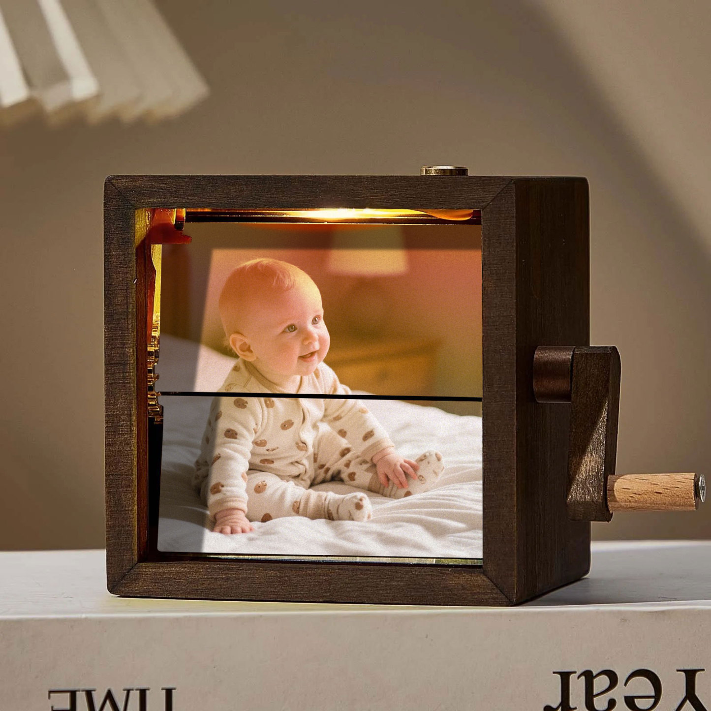 Hand-crank Animation Machine Custom Hand-cranked Flipbook Box Photo Flipbook Frame Newborn Gifts