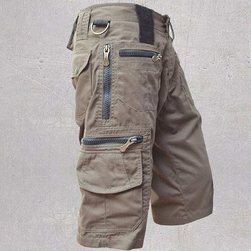 Men's Stylish Straight Cargo Shorts Multiple Pockets
